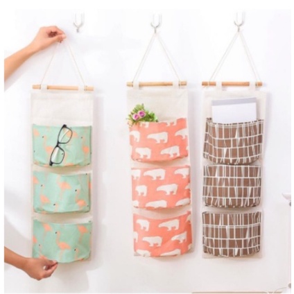 Pouch Gantung Motif 3 Sekat Murah