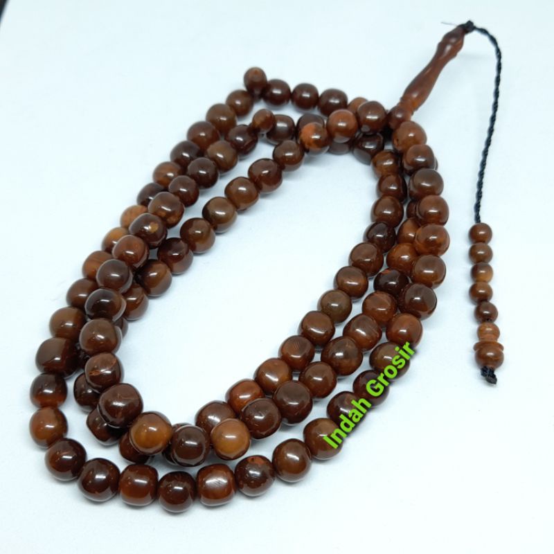 tasbih kaoka coklat 8mm polos 99butir