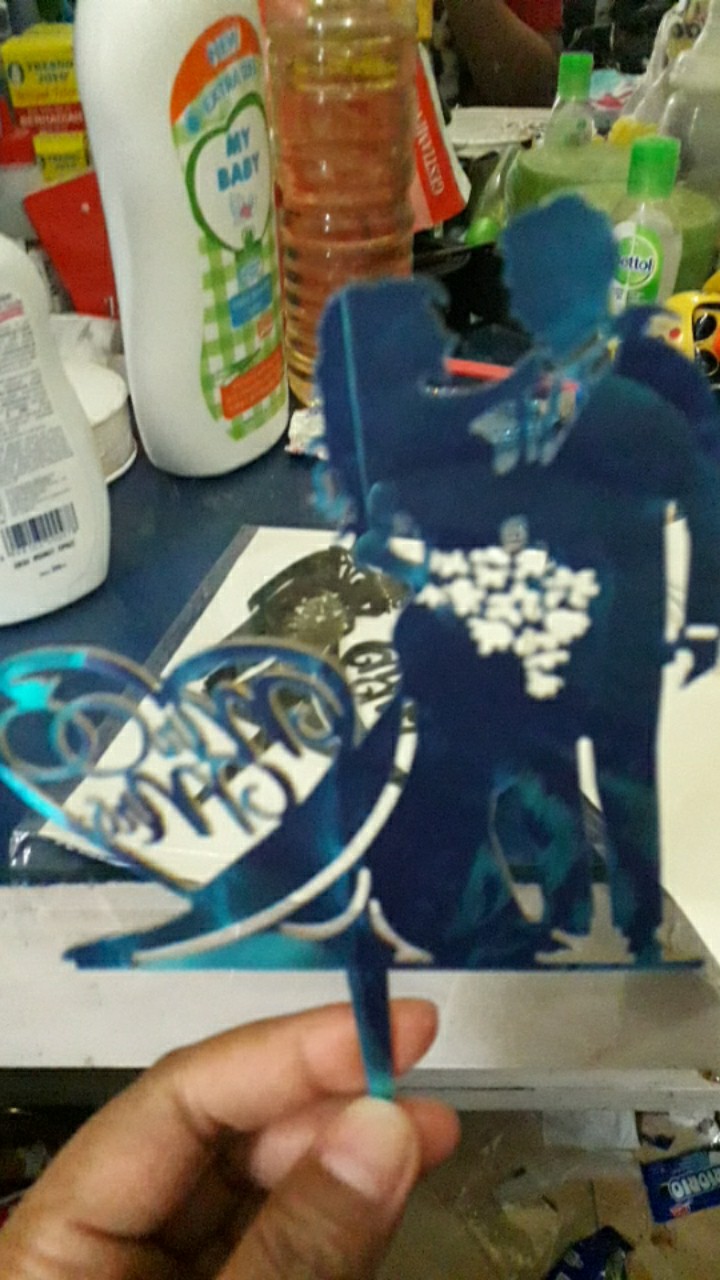 【cake Topper】topper Kue Desain Bride Groom Mr Mrs Bahan Akrilik Untuk Dekorasi Pesta Pernikahan