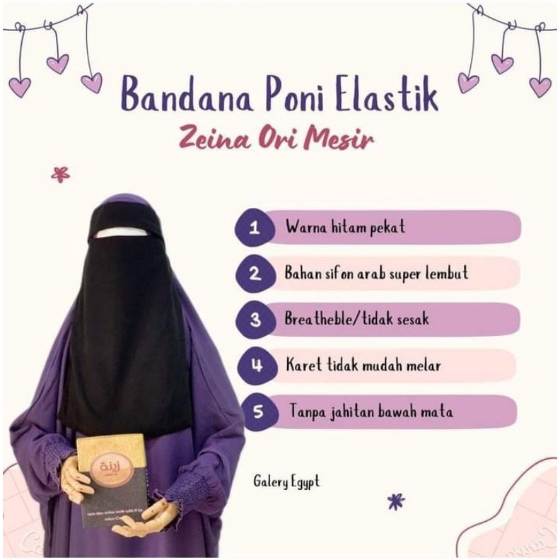 cadar bandana poni elastic zeina