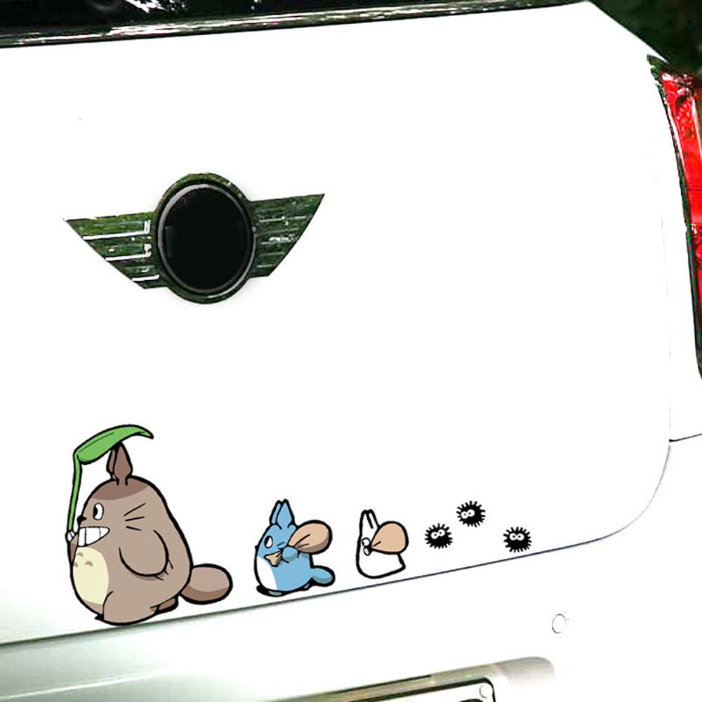 Lanfy Stiker Mobil Kreatif Penutup Goresan Totoro Aksesoris Kaca Depan Sticker Reflektif