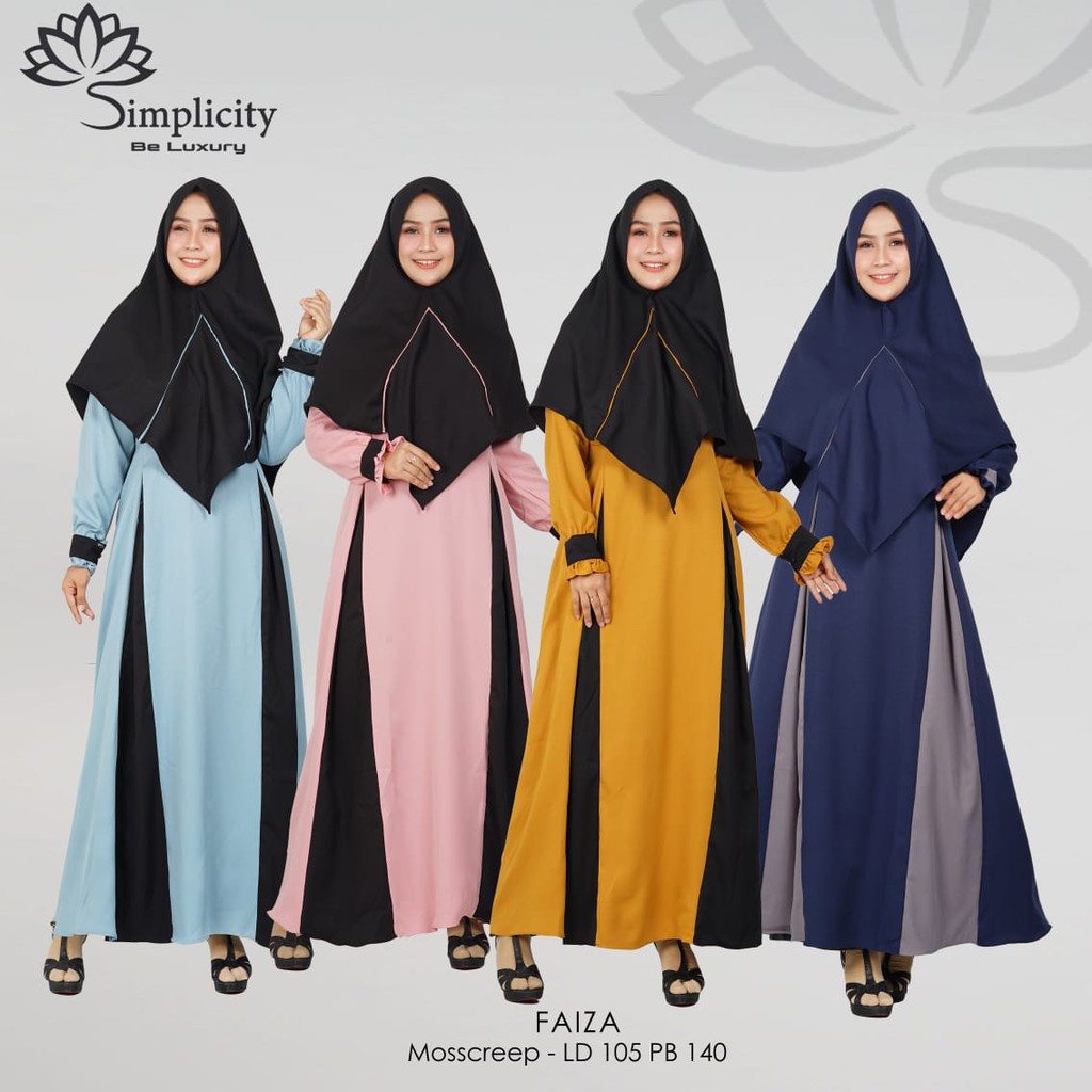 BAJU GAMIS SIMPLICITY FAIZA bahan Moshcreep / baju gamis wanita simplicity faiza / baju wanita gamis