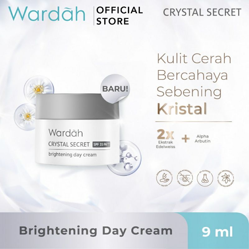 WARDAH CRYSTAL SECRET BRIGHTENING DAY CREAM 9ML ~ ORIGINAL 100%