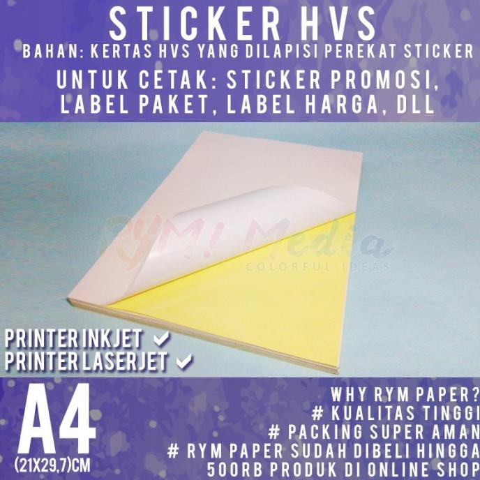

TERBAIK 500 LEMBAR STICKER HVS A4 KERTAS STIKER MATTE DOFF A4 1 RIM RB XBV5615EA