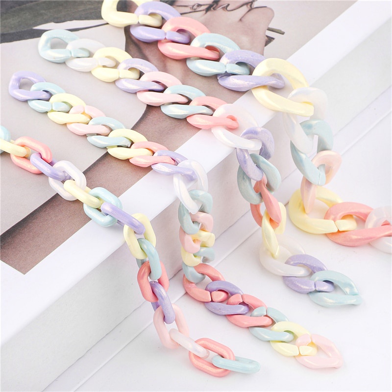 45-135 Pcs Akrilik Es Krim Warna Campuran Acak Terbuka Konektor Rantai untuk Membuat Perhiasan Komponen DIY Gelang Aksesoris