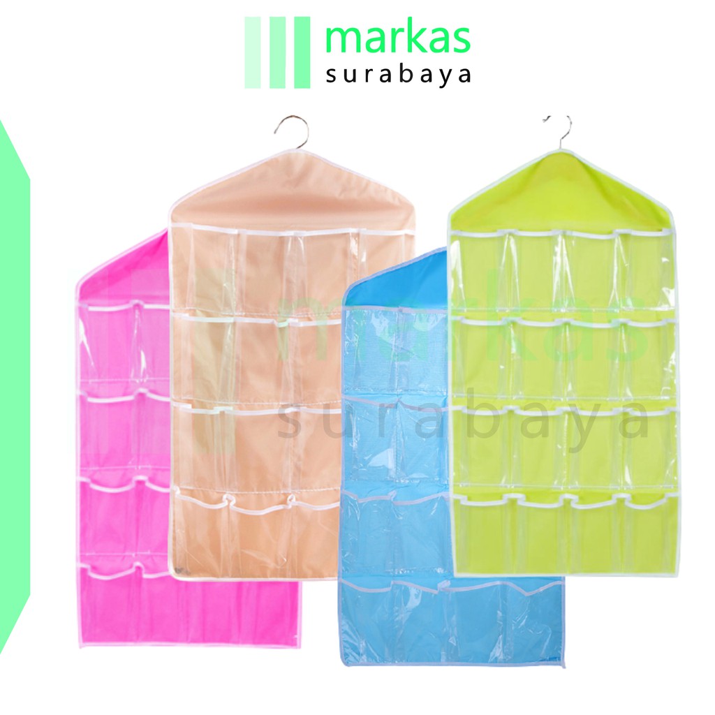 MARKAS HL0036 Gantungan Celana Dalam 16 Sekat Pouch Hanging Organizer