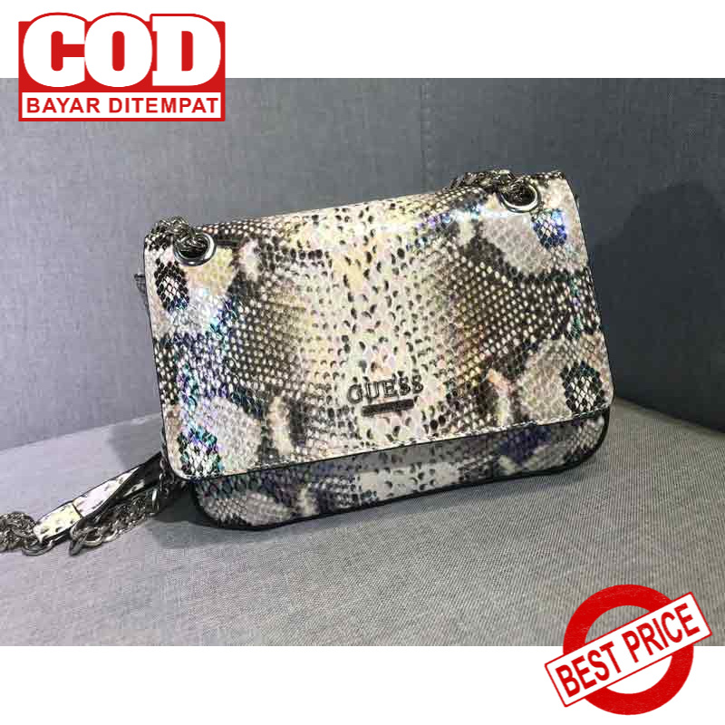 GUESS Original Snake Iridescent Pundak & Tas Selempang Slingbag Wanita