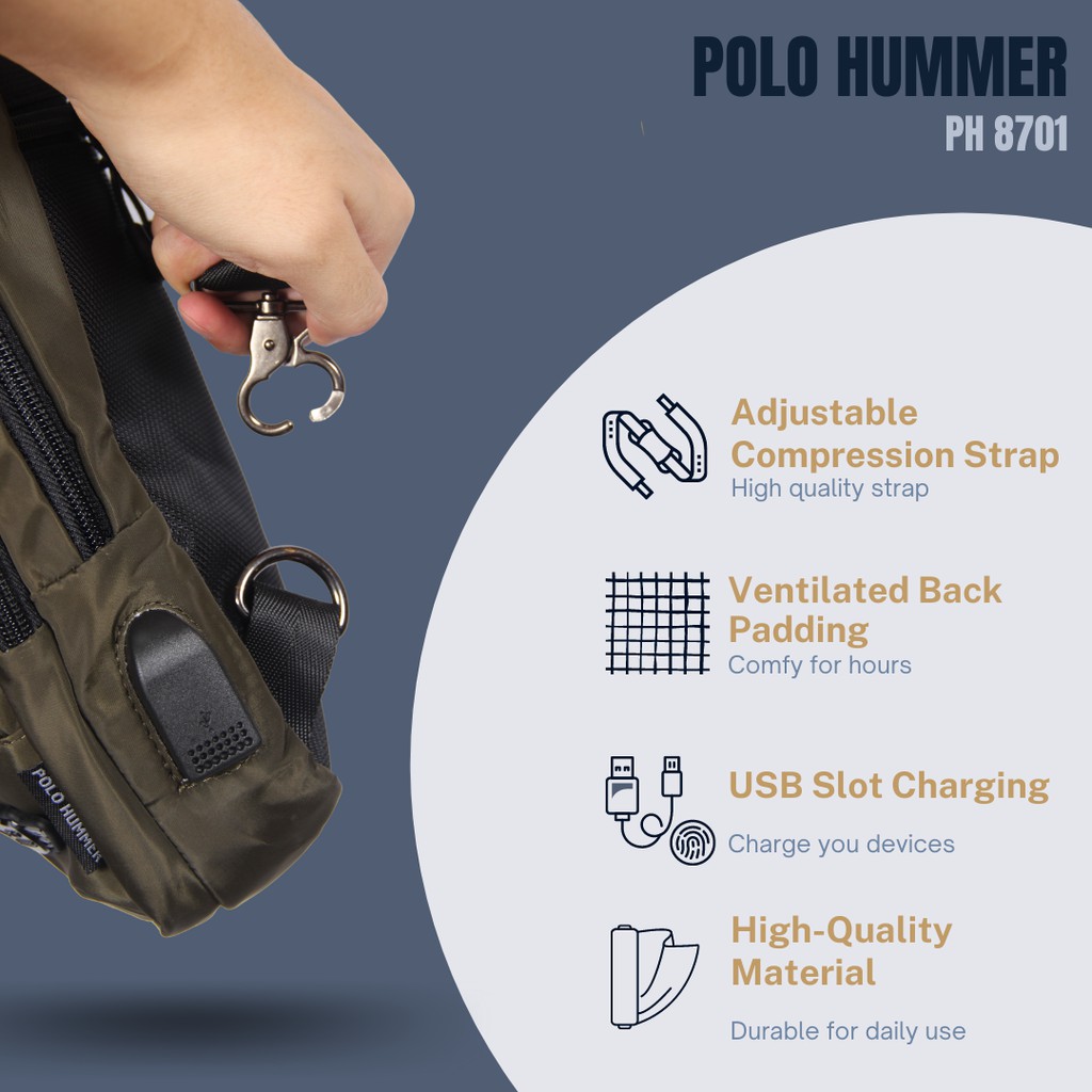 Tas Selempang Pria Crossbody Tas Dada Anti Air POLO HUMMER