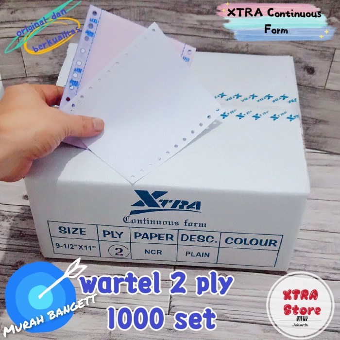 

(BISA COD) Kertas WARTEL 2ply Continuous Form 1/4 letter