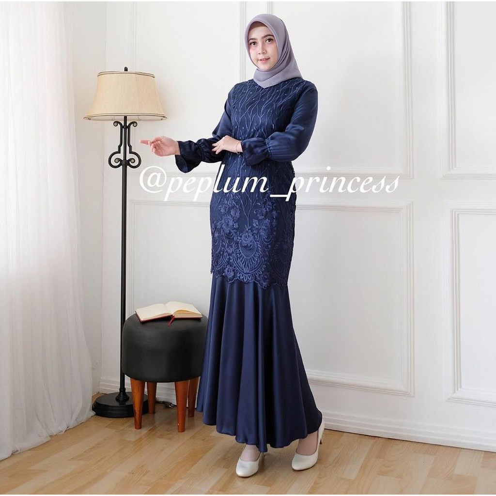 Dress Mermaid Gamis Duyung Pesta Kondangan Perpisahan Lamaran Wisuda Kebaya Modern Sierra Diva Trend Shopee Indonesia