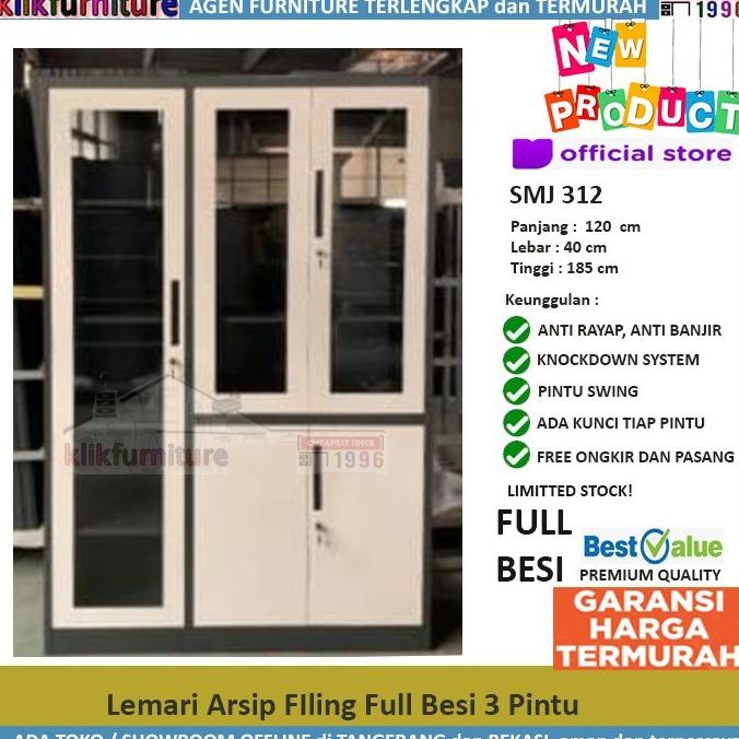 

[[COD]] Lemari Arsip Besi 3 Pintu SM 312 KOMPLIT Kode 1425