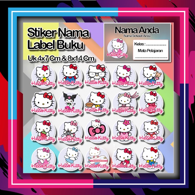 

Stiker hello kitty helo kity kiti animasi kucing lucu cute Karakter Lucu Custom Lebel Nama cromo murah 20 Varian berbeda Octane Pelajaran sekolah No 6