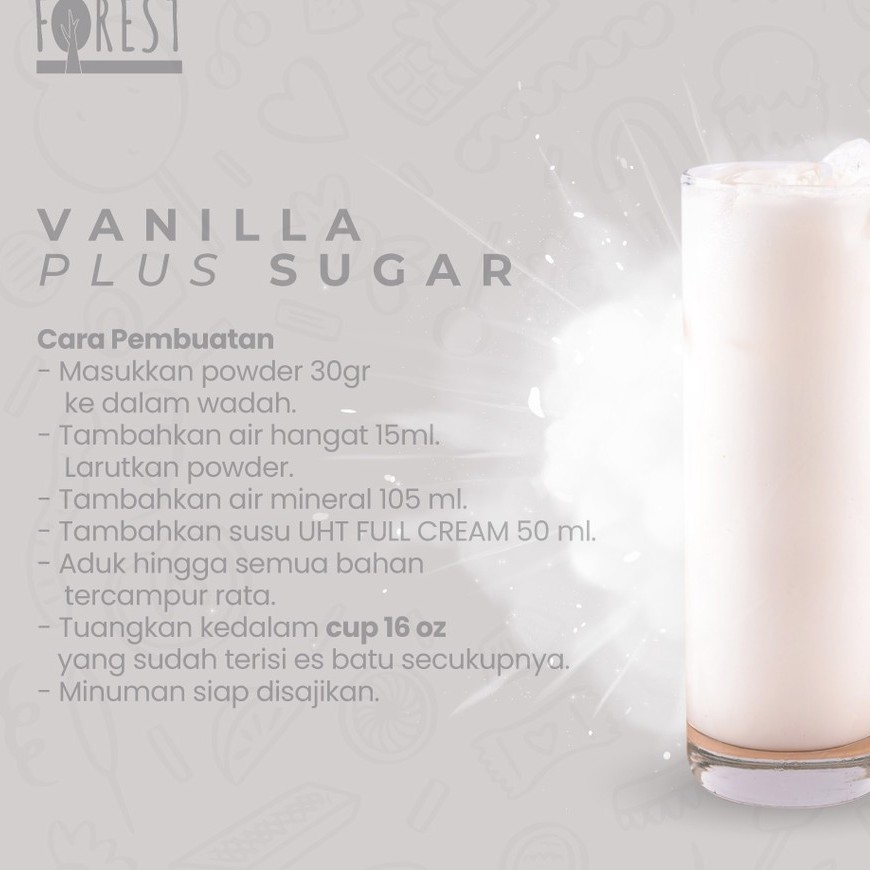 Bubuk Minuman Rasa VANILLA 1000g PLUS GULA - Forest Bubble Drink