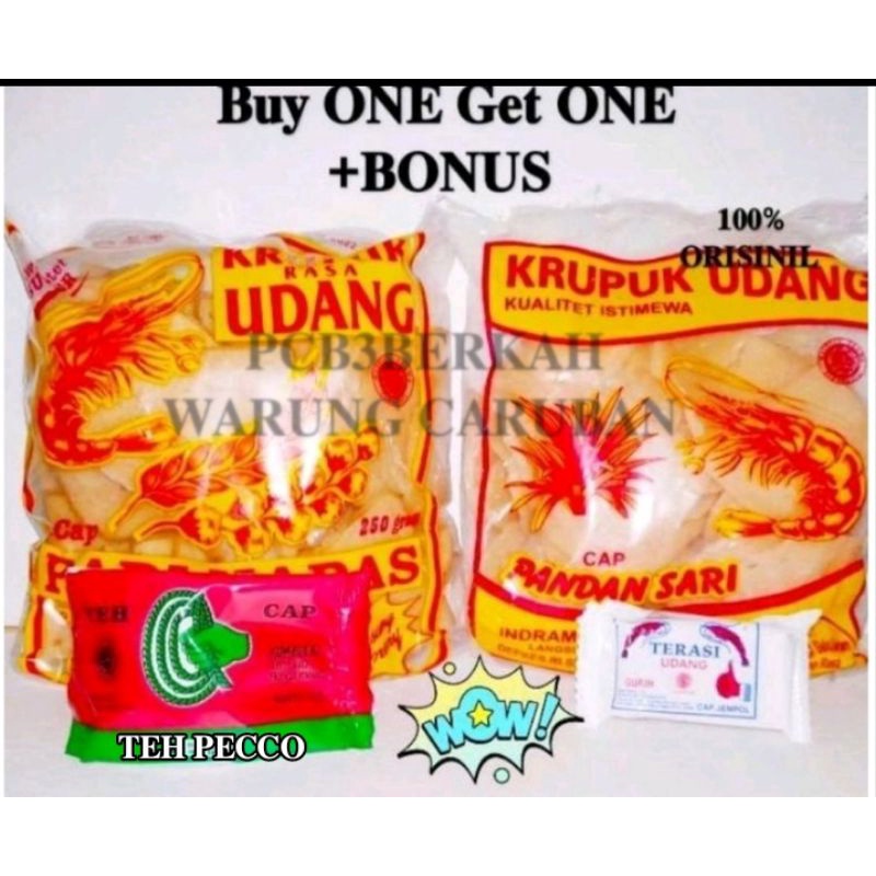 

BUY1GET1+++KERUPUK UDANG SEDANG 250GR+BONUS KERUPUK UDANG 200 GR+TEH++