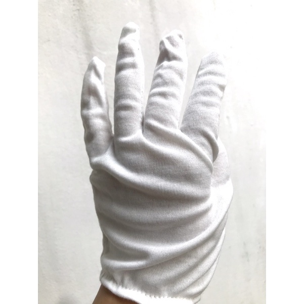 Sarung Tangan Formal / kain / upacara / paskibra / pengantin warna hitam / putih