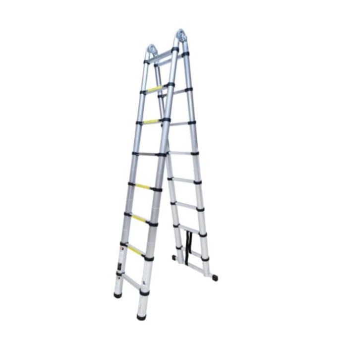 Fixstep Tangga teleskopik lipat aluminium 2x8 5Meter/Tangga teleskopik