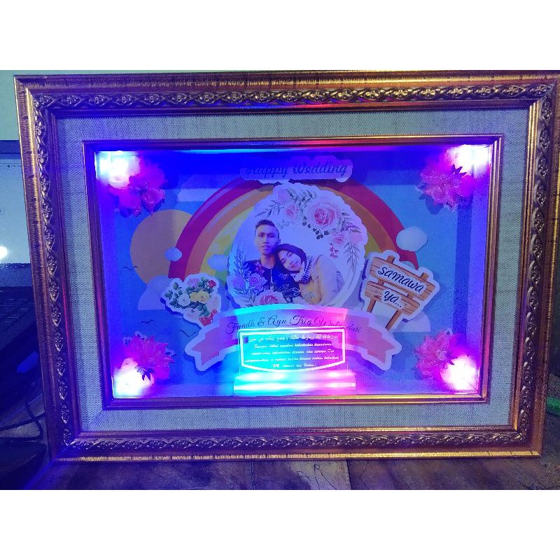 foto pigura 3d dan lampu hias