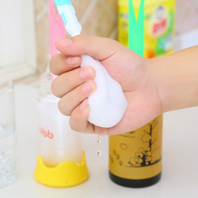 Sikat Spon Botol Susu Bayi -- AC 06 -- Spons  tongkat pembersih botol  gelas sabun busa sponge cleaner  -- Perlengkapan rumah tangga bayi baru lahir