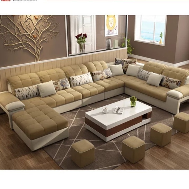 sofa tamu L minimalis sudut mewah