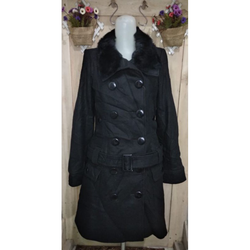 Coat Wool Kerah Bulu