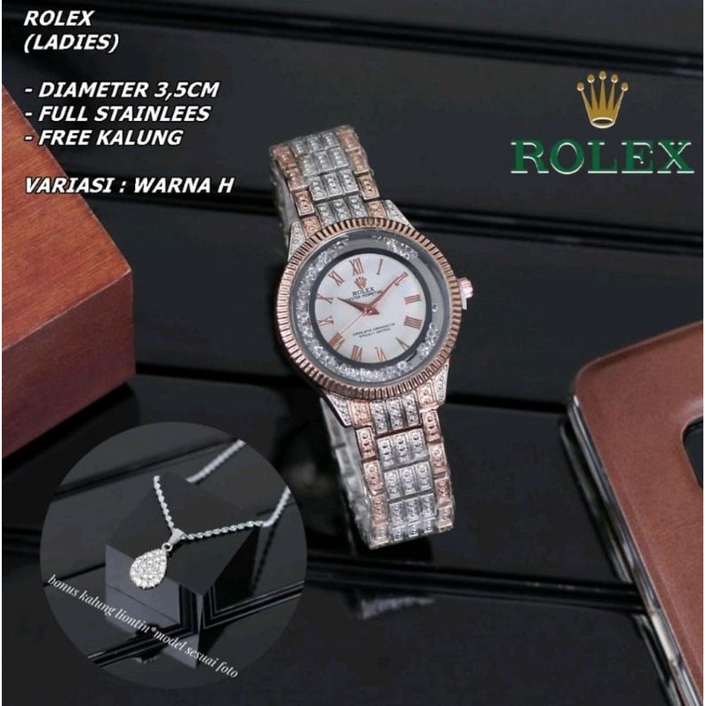 HOT SALE! Jam Tangan Wanita Free Kalung Jam Tangan Stainliss Steel Terbaru