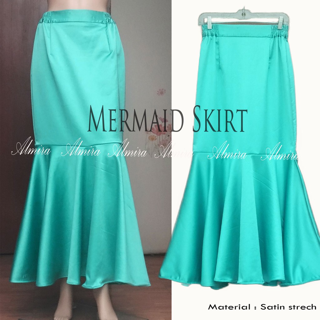 Rok Panjang Pesta Muslim Terbaru Mermaid Duyung Maxi Skirt  Satin Strech Griyaraditya Almira