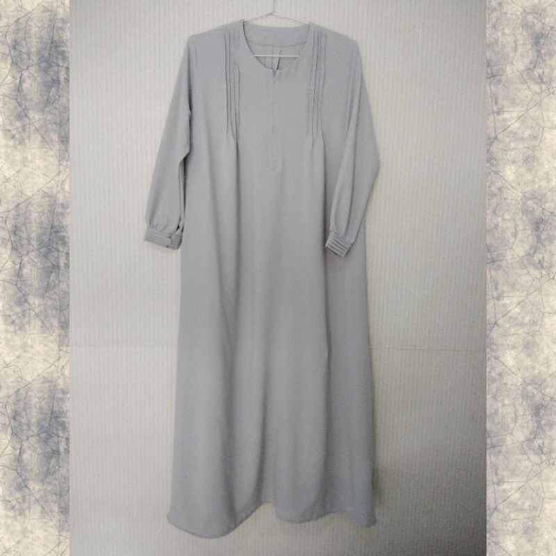 gamis syari abu silver