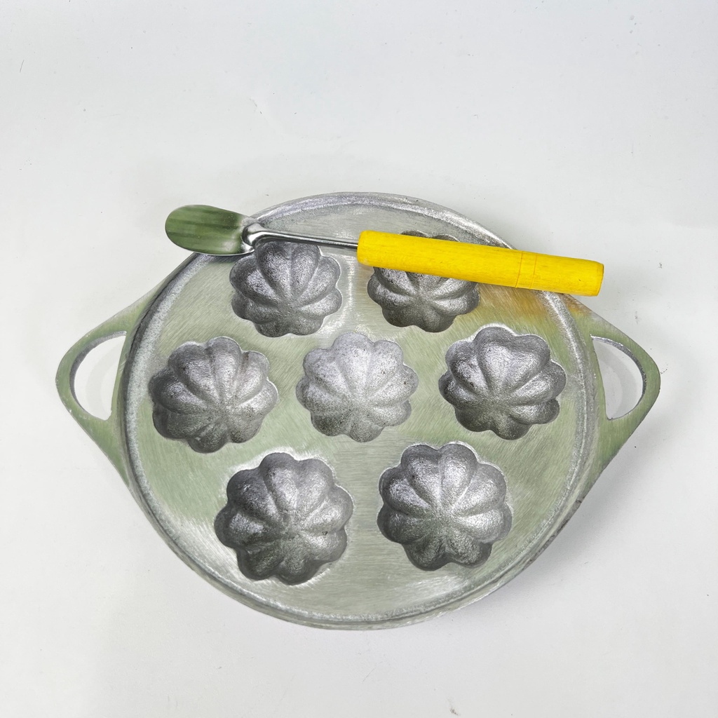 Cetakan kue cubit loyang bolu panggang cubit motif bunga bahan aluminium tebal Gratis Sutil Kue