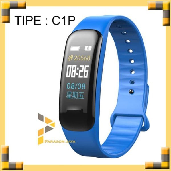 #GudangSatu - PJ Smartband C1 Plus Smart Watch not Xiaomi Mi band 3 Blue