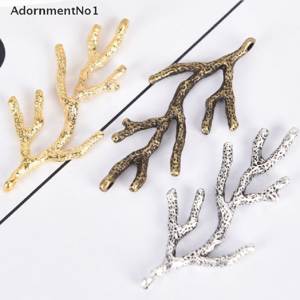 (AdornmentNo1) 10pcs / Set Liontin Bentuk Cabang Pohon Gaya Vintage Bahan Alloy Untuk Kerajinan Tangan DIY