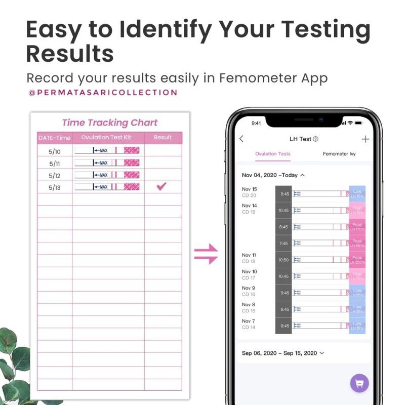 Ovulation LH Test Strip Pack Alat Tes Ovulasi Kesuburan Masa Subur Wanita Pink Ovutest Femometer