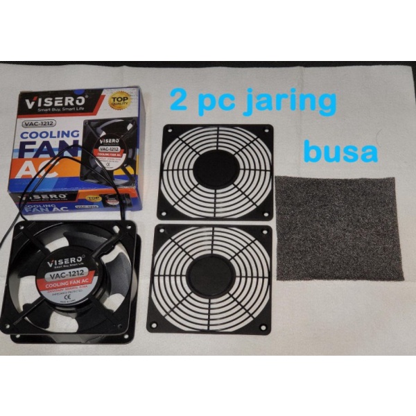 VISERO Cooling Fan AC 220V ukuran 12 x 12 x 3.8 cm  kipas 12cm vac-12 Diskon