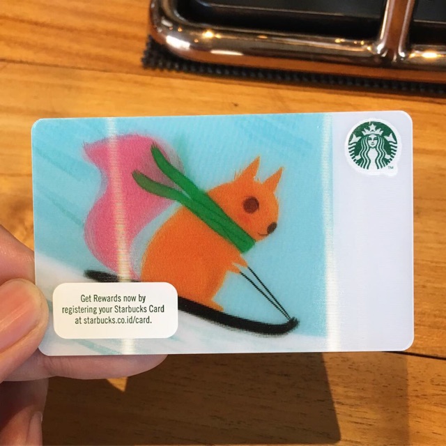 Starbucks Christmas Squirell Tupai 3D card