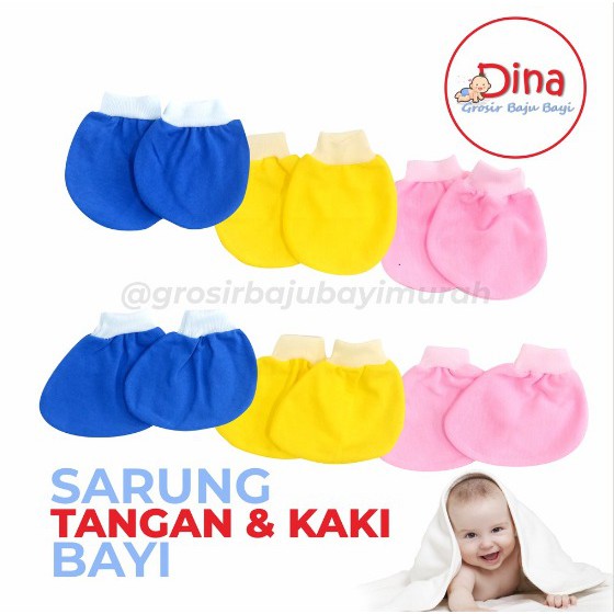 sarung tangan kaki bayi DIOPAO/CINTA POLOS perlengkapan bayi baru lahir