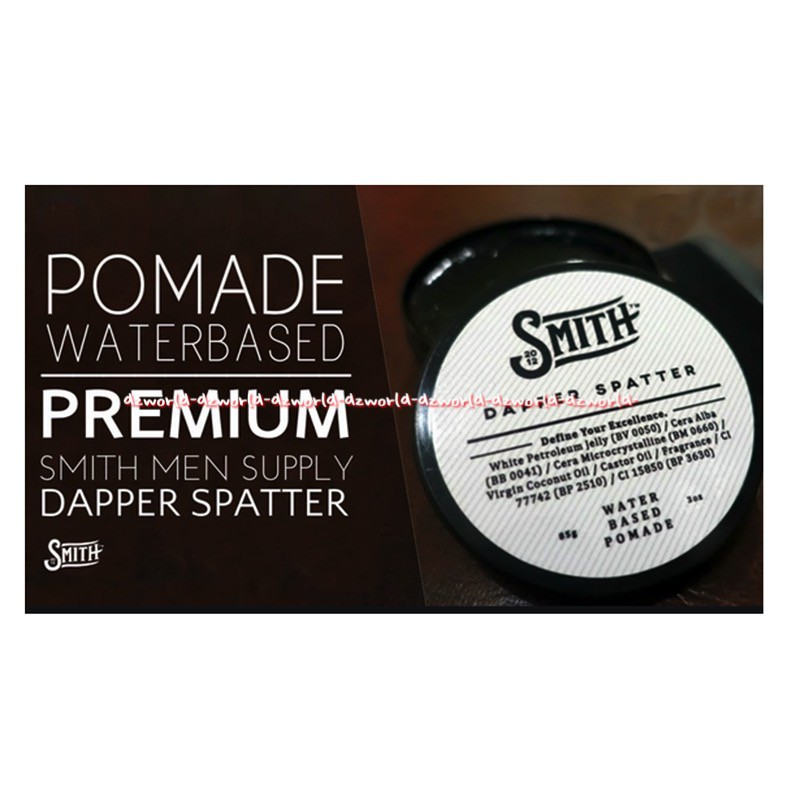 Smith Men 85gr Supply Dapper Spatter Water Based Pomade Pome Pengeras Menata Rambut Pria Smithmen