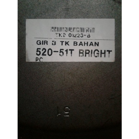 gear buta/bahan 520-51T