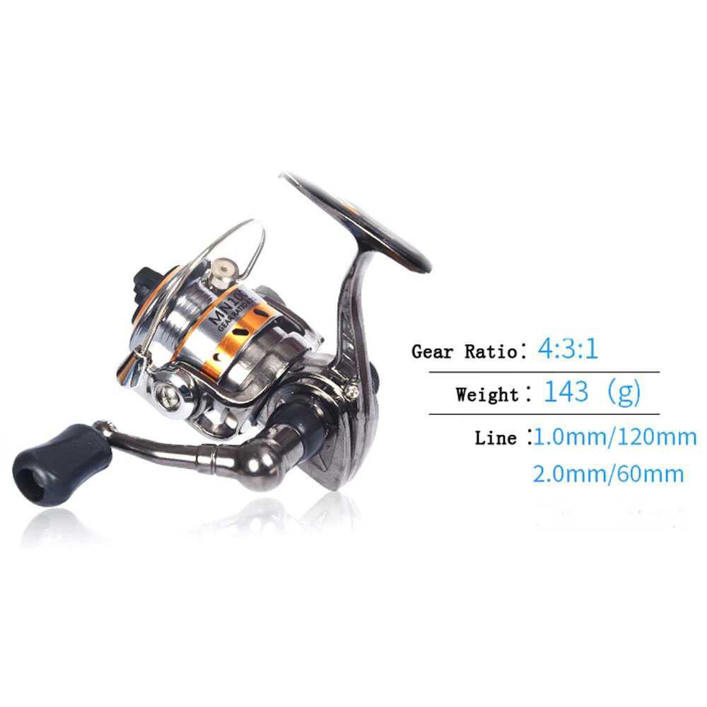 REEL PANCING SPINNING MINI MN100 GULUNGAN PANCING FULL METAL FISHING REAL 4.3:1 GEAR RATIO