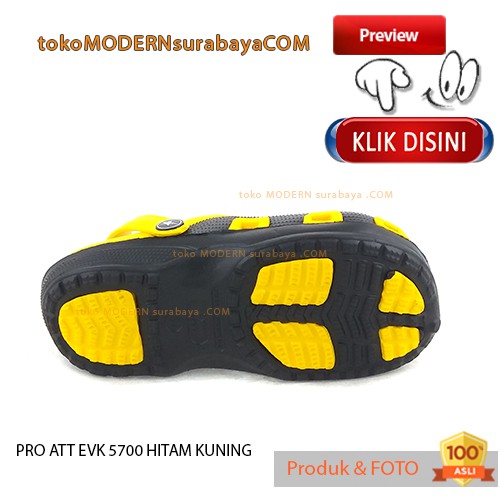 PRO ATT EVK 5700 HITAM KUNING sandal anak sandal bakpao ringan