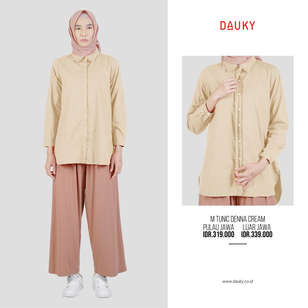 KEMEJA WANITA POLOS KEMEJA KERJA DAUKY M TUNIC DENNA