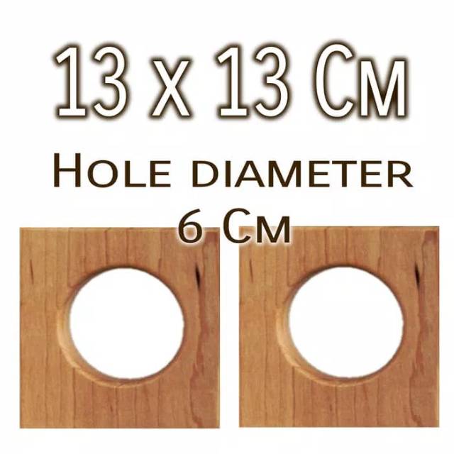 Wooden board 13x13, hole diameter 6 cm tatakan kayu Wooden Coaster