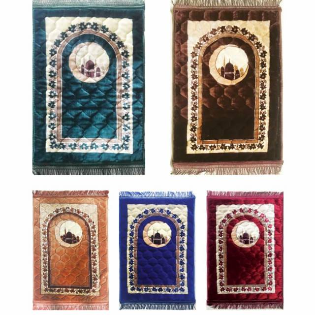 Karpet Sajadah /Sajadah Bulu Tebal /sajadah Quilting Rumbai 70x110 Motif Masjid