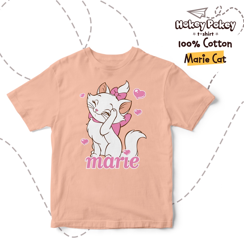 Baju Kaos T Shirt Anak Perempuan Katun Combed Motif Marie Cat