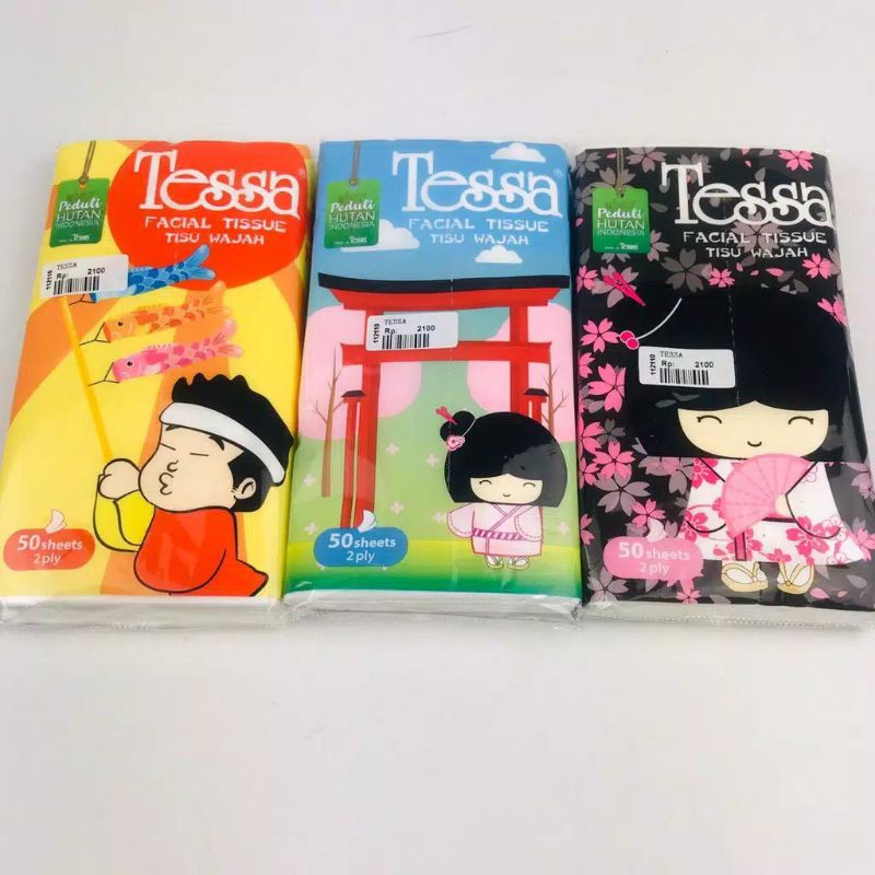 Tissue Tessa travel 50 sheet 2 ply / Tisu Wajah / Facial Tissue