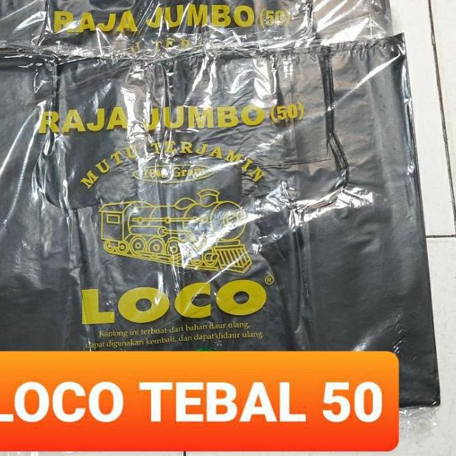 ➵ Plastik loco tebal 50 hd pe kantong plastik hitam loco 50 jumbo kantong kresek loco 50 jumbo ✲
