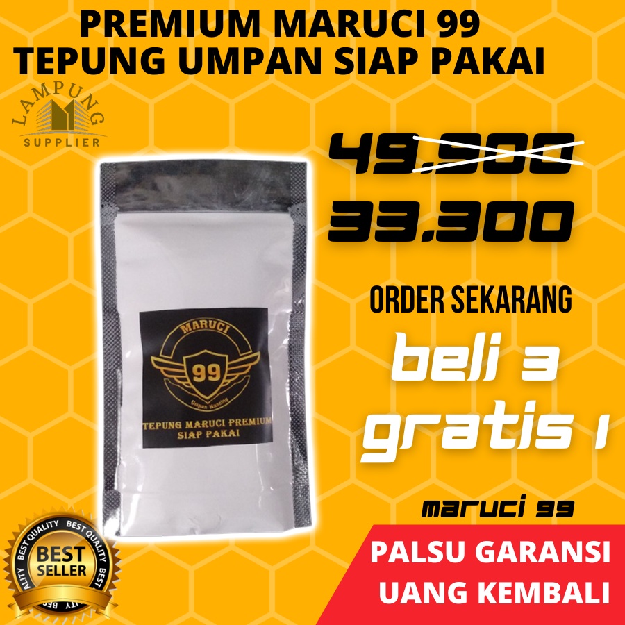Tepung Maruci 99 Umpan Mancing Siap Pakai Ikan Mas Bawal Gurame Patin Buat Harian Dan Galatama ORIGI