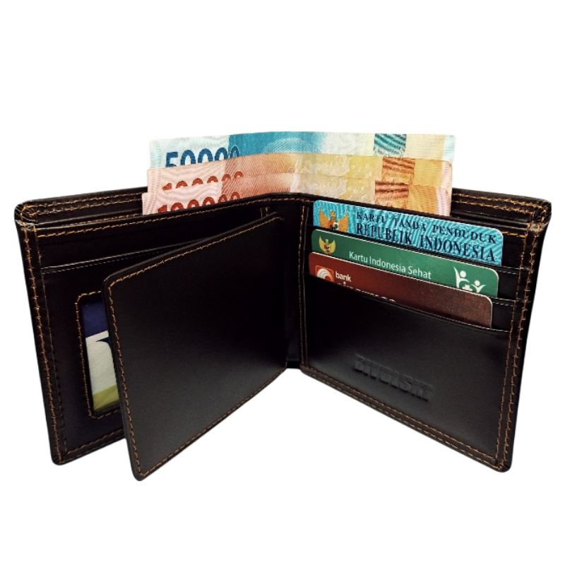 Bivolski Dompet Pria Kulit Asli Slot Kartu Banyak Model Horizontal