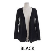 KARAKOREA Spandex Rayon Cardigan kerja outer cardigan jumbo-RLS Standard/Black