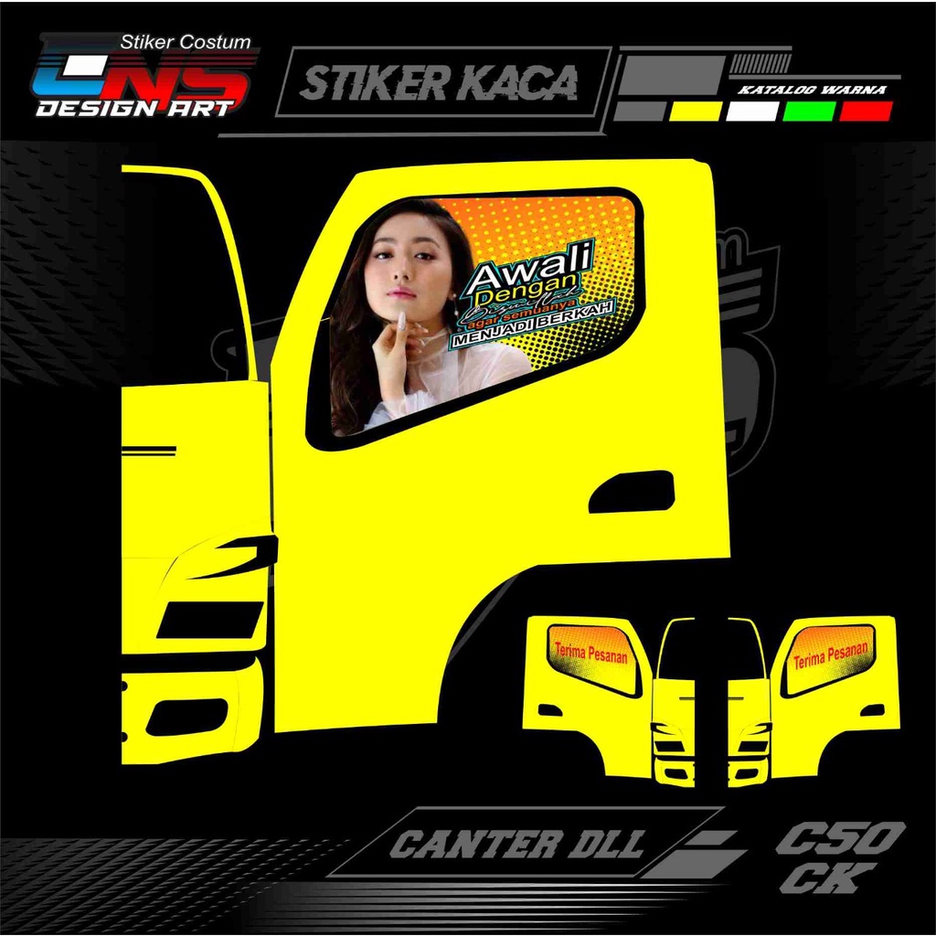 stiker kaca pintu truk/canter/pickup/stiker variasi kaca pintu truk/canter/all picup stiker kaca mob