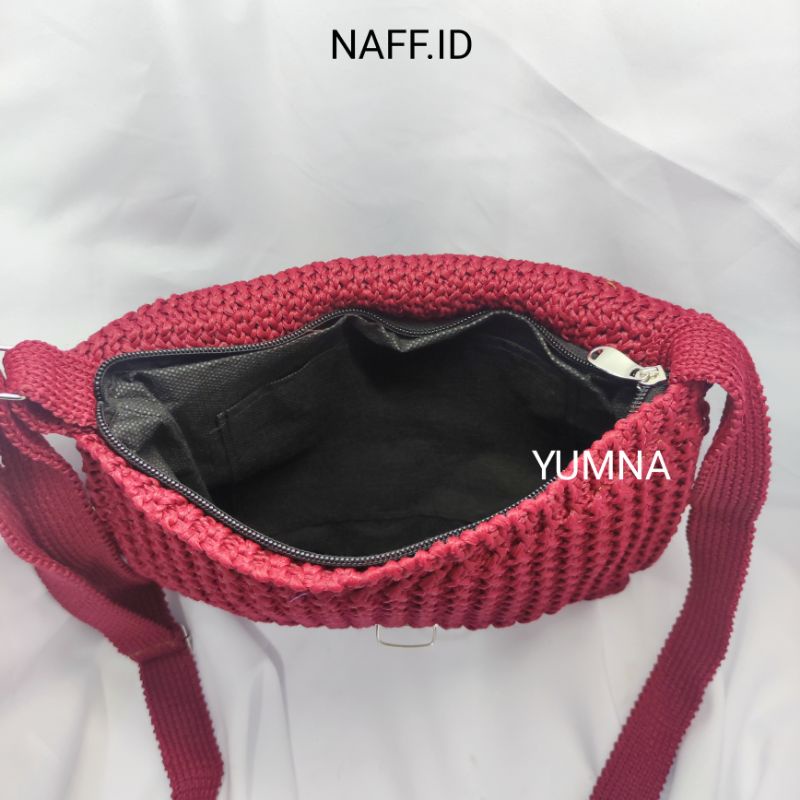 NAFF.ID-  &quot;Yumna&quot; Tas Slempang Wanita Murah|Tas Bahu Rajut Kekinian