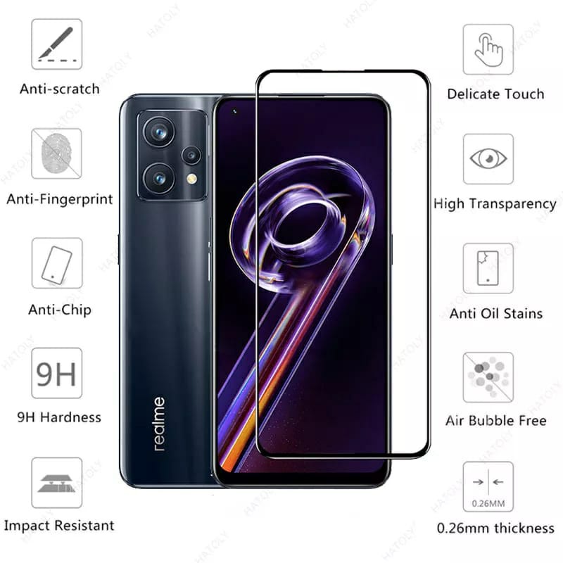 2IN1 TEMPERED GLASS REALME 9 PRO 9 PRO PLUS TG LAYAR ANTIGORES KACA FULL COVER